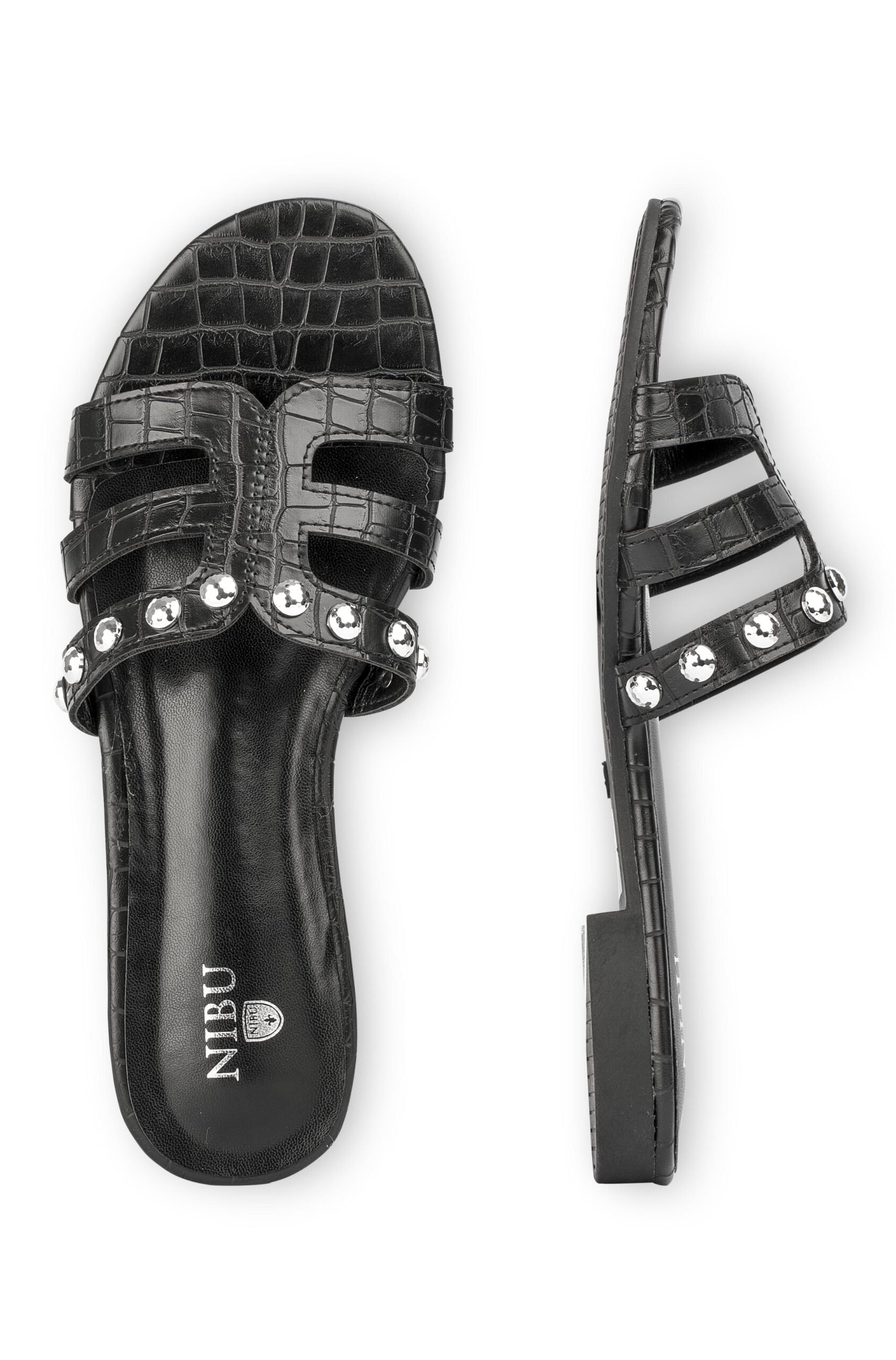 Terminologi puls aflevere Flotte sorte sandaler med sølvfarvede detaljer - Nibu Copenhagen Denmark
